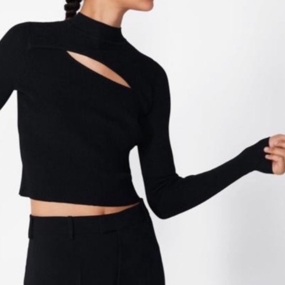 Zara | Sweaters | Zara Cutout Top Black 